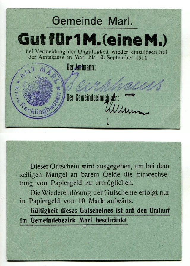 Notgeld Marl 1914